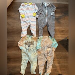 Adorable Animal Print Kids Footies Set